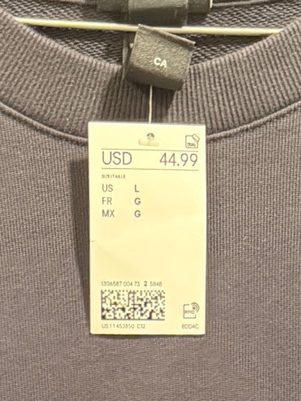 H&M Men's Crewneck Sweater in Charcoal Gray